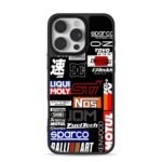 JDM racing tuning sticker collage iPhone 16 Pro Max Black Case