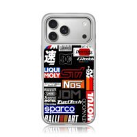 JDM racing tuning sticker collage iPhone 17 Pro Max Electroplated Silver Case1