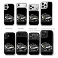JDM RX7 FC pop headlight car Chris Brown Phone Case Black Electroplated Silver For Iphone 11 To 17