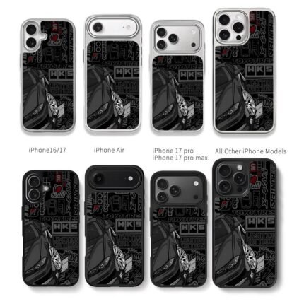 JDM sports car HKS Toyo Tires art Chris Brown Phone Case Black Electroplated Silver For Iphone 11 To 17
