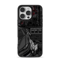 JDM sports car HKS Toyo Tires art iPhone 16 Pro Max Black Case