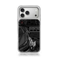 JDM sports car HKS Toyo Tires art iPhone 17 Pro Max Electroplated Silver Case1