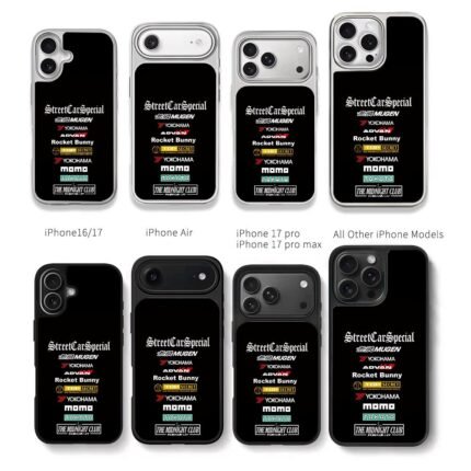 JDM tuning logos MUGEN Yokohama Chris Brown Phone Case Black Electroplated Silver For Iphone 11 To 17