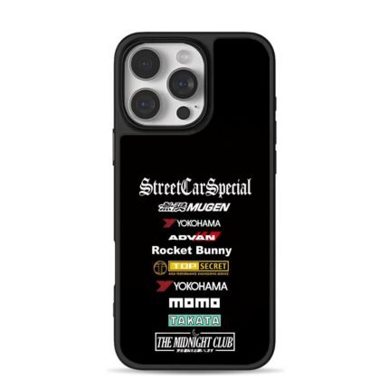 JDM tuning logos MUGEN Yokohama iPhone 16 Pro Max Black Case