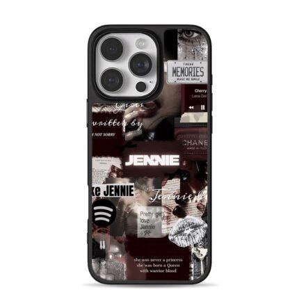 Jennie dark vintage collage Chanel iPhone 16 Pro Max Black Case