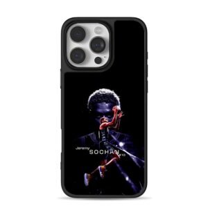 Jeremy Sochan shooting basketball art iPhone 16 Pro Max Black Case