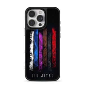 Jiu Jitsu distressed color stripes iPhone 16 Pro Max Black Case
