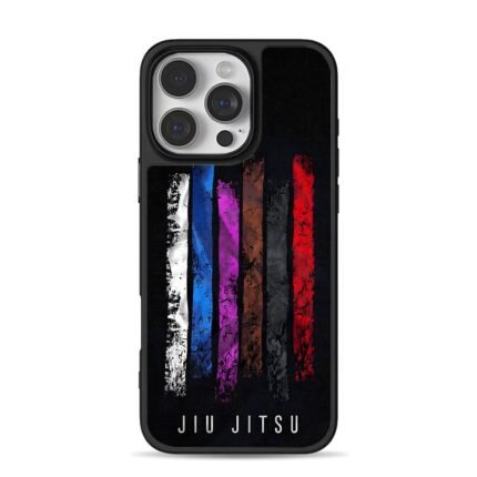 Jiu Jitsu distressed color stripes iPhone 16 Pro Max Black Case