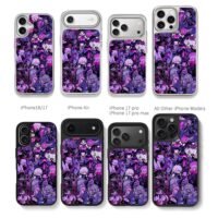 JJK chibi dark purple collage Chris Brown Phone Case Black Electroplated Silver For Iphone 11 To 17