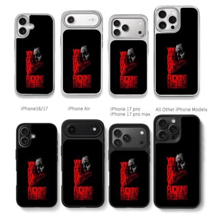 Joaquin Phoenix Joker red quote art Chris Brown Phone Case Black Electroplated Silver For Iphone 11 To 17