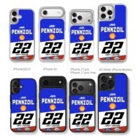 Joey Logano 22 Pennzoil Ford NASCAR Chris Brown Phone Case Black Electroplated Silver For Iphone 11 To 17
