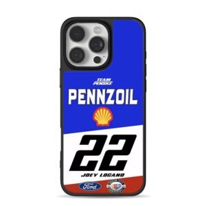 Joey Logano 22 Pennzoil Ford NASCAR Phone Case for iPhone 11-17 & Samsung Galaxy S24-S26