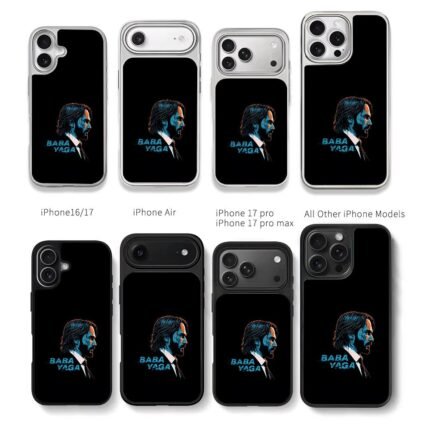 John Wick Baba Yaga stylized art Chris Brown Phone Case Black Electroplated Silver For Iphone 11 To 17