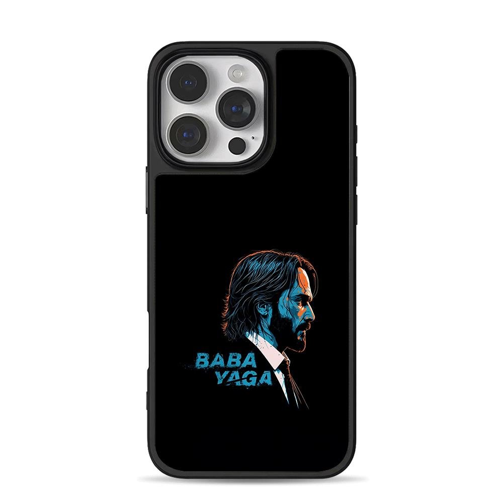 John Wick Baba Yaga stylized art iPhone 16 Pro Max Black Case John Wick Baba Yaga stylized art Phone Case for iPhone 11-17 & Samsung Galaxy S24-S26 - Image 1