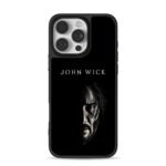 John Wick half face text black bg Phone Case for iPhone 11-17 & Samsung Galaxy S24-S26