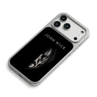 John Wick half face text black bg Phone Case for iPhone 11-17 & Samsung Galaxy S24-S26 - Image 5
