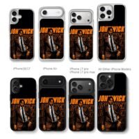 John Wick in suit with orange text Chris Brown Phone Case Black Electroplated Silver For Iphone 11 To 17