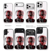 John Wick red black striped art Chris Brown Phone Case Black Electroplated Silver For Iphone 11 To 17