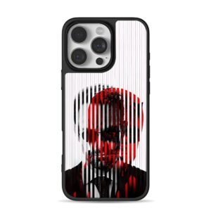John Wick red black striped art iPhone 16 Pro Max Black Case