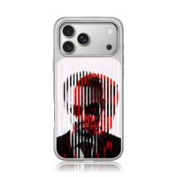 John Wick red black striped art iPhone 17 Pro Max Electroplated Silver Case1