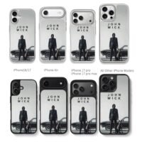 John Wick suit man dog muscle car Chris Brown Phone Case Black Electroplated Silver For Iphone 11 To 17