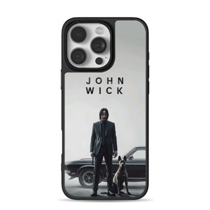 John Wick suit man dog muscle car iPhone 16 Pro Max Black Case