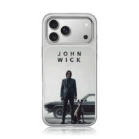 John Wick suit man dog muscle car iPhone 17 Pro Max Electroplated Silver Case1