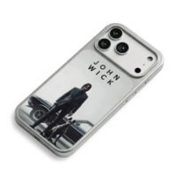 John Wick suit man dog muscle car iPhone 17 Pro Max Electroplated Silver Case2