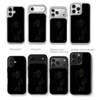 Johnny Bravo line art pose Chris Brown Phone Case Black Electroplated Silver For Iphone 11 To 17
