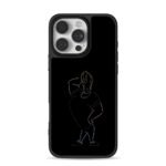 Johnny Bravo line art pose iPhone 16 Pro Max Black Case