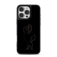 Johnny Bravo line art pose iPhone 16 Pro Max Black Case