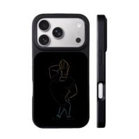 Johnny Bravo line art pose iPhone 17 Pro Max Black Case
