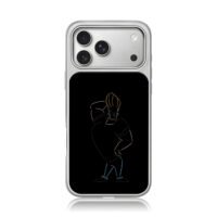 Johnny Bravo line art pose iPhone 17 Pro Max Electroplated Silver Case1
