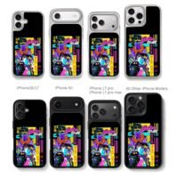 Jojo Jotaro Star Platinum anime art Chris Brown Phone Case Black Electroplated Silver For Iphone 11 To 17