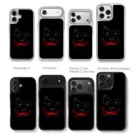 Joker green eyes red smile on black Chris Brown Phone Case Black Electroplated Silver For Iphone 11 To 17