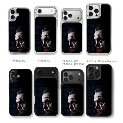Joker portrait stay original dark art Chris Brown Phone Case Black Electroplated Silver For Iphone 11 To 17