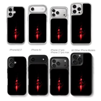 Joker red lips blood drip art Chris Brown Phone Case Black Electroplated Silver For Iphone 11 To 17