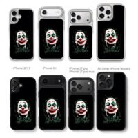 Joker with Put On A Happy Face art Chris Brown Phone Case Black Electroplated Silver For Iphone 11 To 17