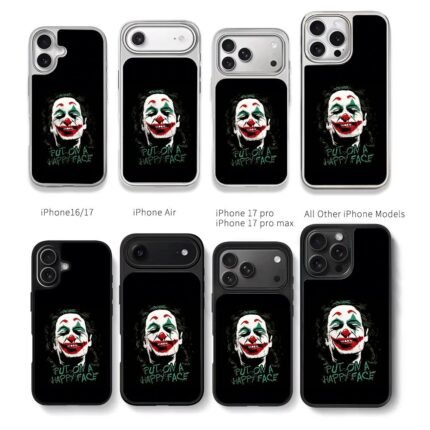 Joker with Put On A Happy Face art Chris Brown Phone Case Black Electroplated Silver For Iphone 11 To 17