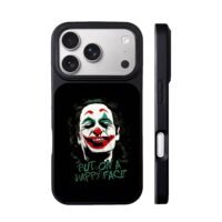Joker with Put On A Happy Face art iPhone 17 Pro Max Black Case