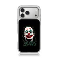 Joker with Put On A Happy Face art iPhone 17 Pro Max Electroplated Silver Case1