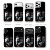 Joker with tough times never last Chris Brown Phone Case Black Electroplated Silver For Iphone 11 To 17