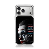 Joker with tough times never last iPhone 17 Pro Max Electroplated Silver Case1