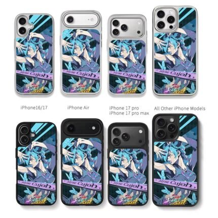 Jolyne Cujoh JoJo blue anime art Chris Brown Phone Case Black Electroplated Silver For Iphone 11 To 17