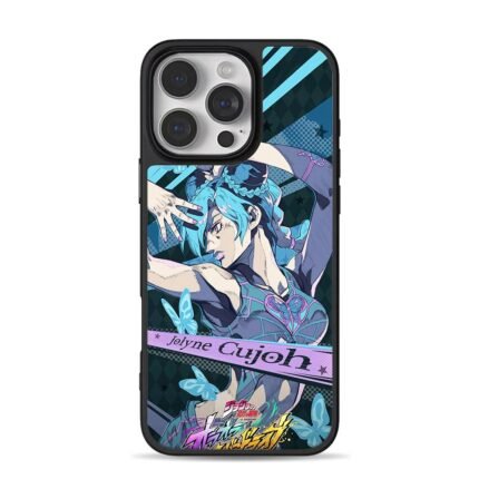 Jolyne Cujoh JoJo blue anime art iPhone 16 Pro Max Black Case