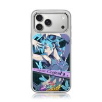 Jolyne Cujoh JoJo blue anime art iPhone 17 Pro Max Electroplated Silver Case1
