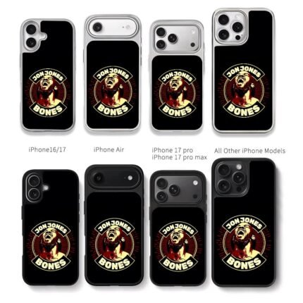 Jon Jones Bones screaming MMA logo Chris Brown Phone Case Black Electroplated Silver For Iphone 11 To 17