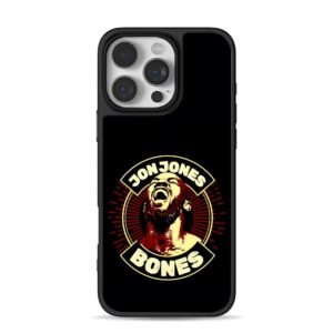 Jon Jones Bones screaming MMA logo Phone Case for iPhone 11-17 & Samsung Galaxy S24-S26