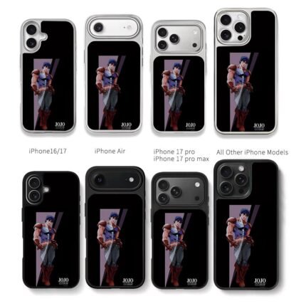 Jonathan Joestar JJBA anime art Chris Brown Phone Case Black Electroplated Silver For Iphone 11 To 17