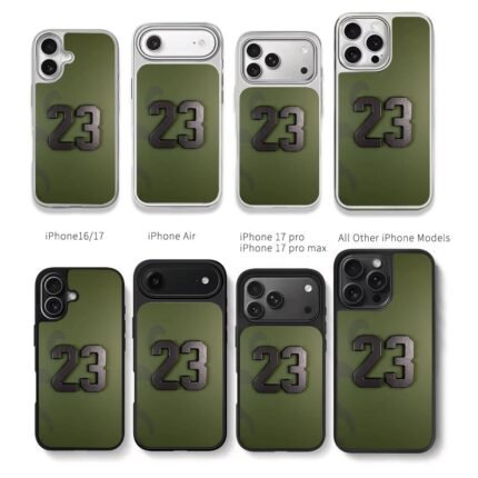 Jordan 23 cracked olive green Chris Brown Phone Case Black Electroplated Silver For Iphone 11 To 17